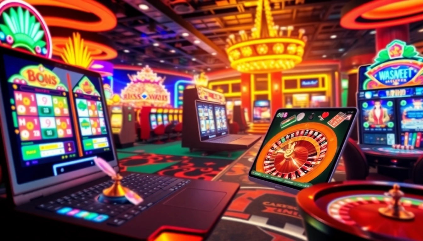 Experience the excitement of online gaming at ausvegas.xyz/ with vibrant casino graphics and engaging gameplay.