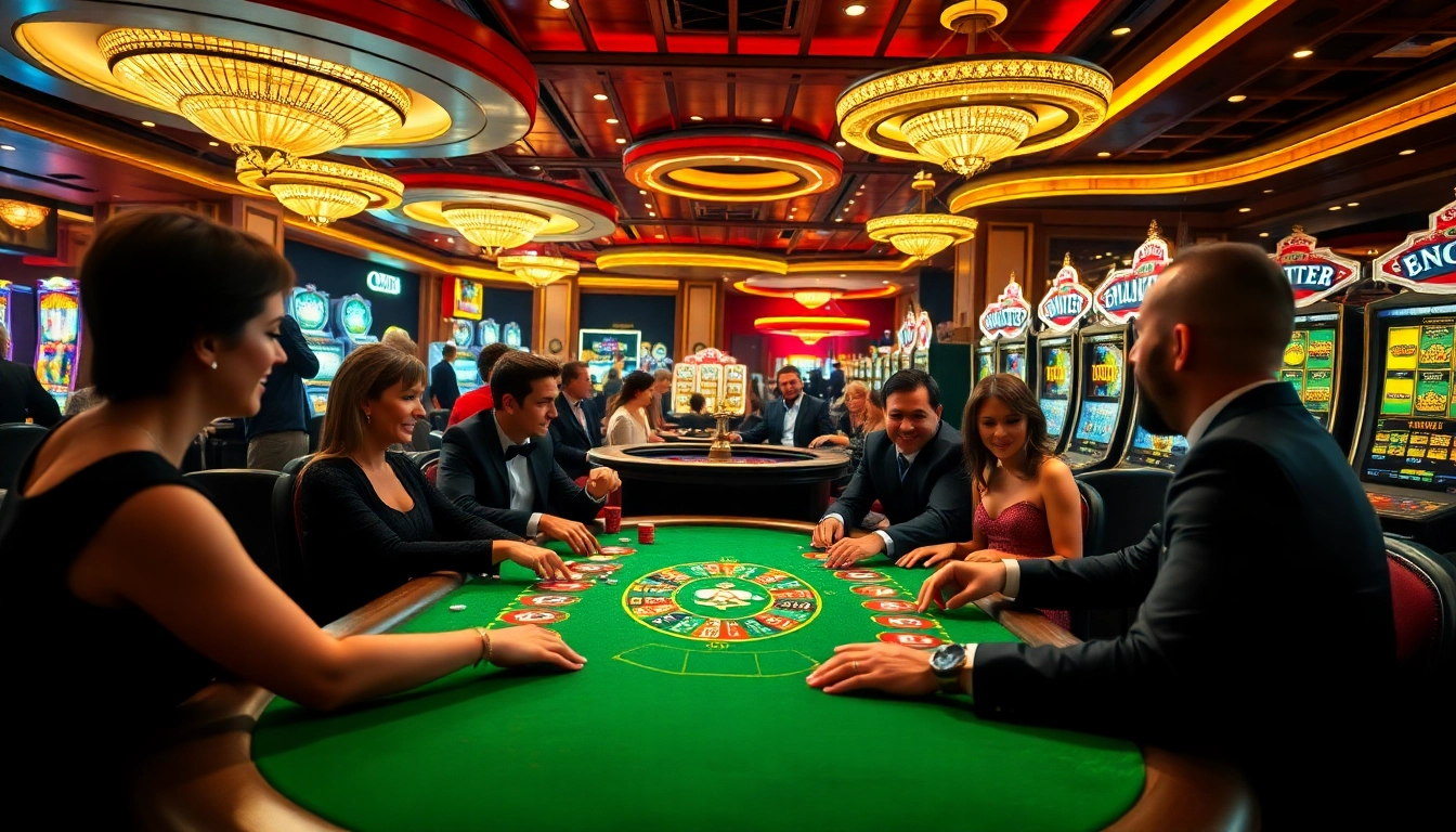 Gamblers enjoy high-stakes poker at Bong Da Lu Fun casino, celebrating their wins with excitement.