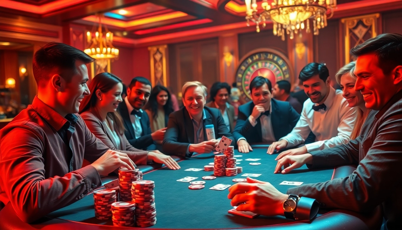 Experience the thrill of gambling with high-stakes poker and urus9-themed chips enhancing the atmosphere.