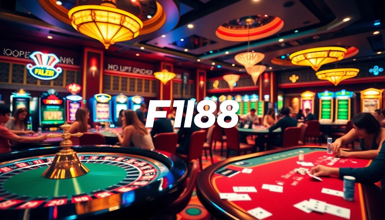 Exciting moment at the F168 casino showcasing vibrant gaming tables and players immersed in thrilling experiences.