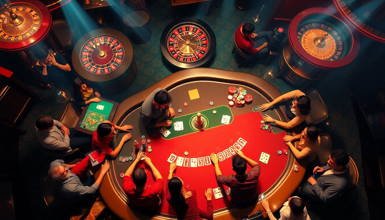 Experience the thrill of gambling with "bong da lu fun" featuring players at a poker table immersing in intense gameplay.