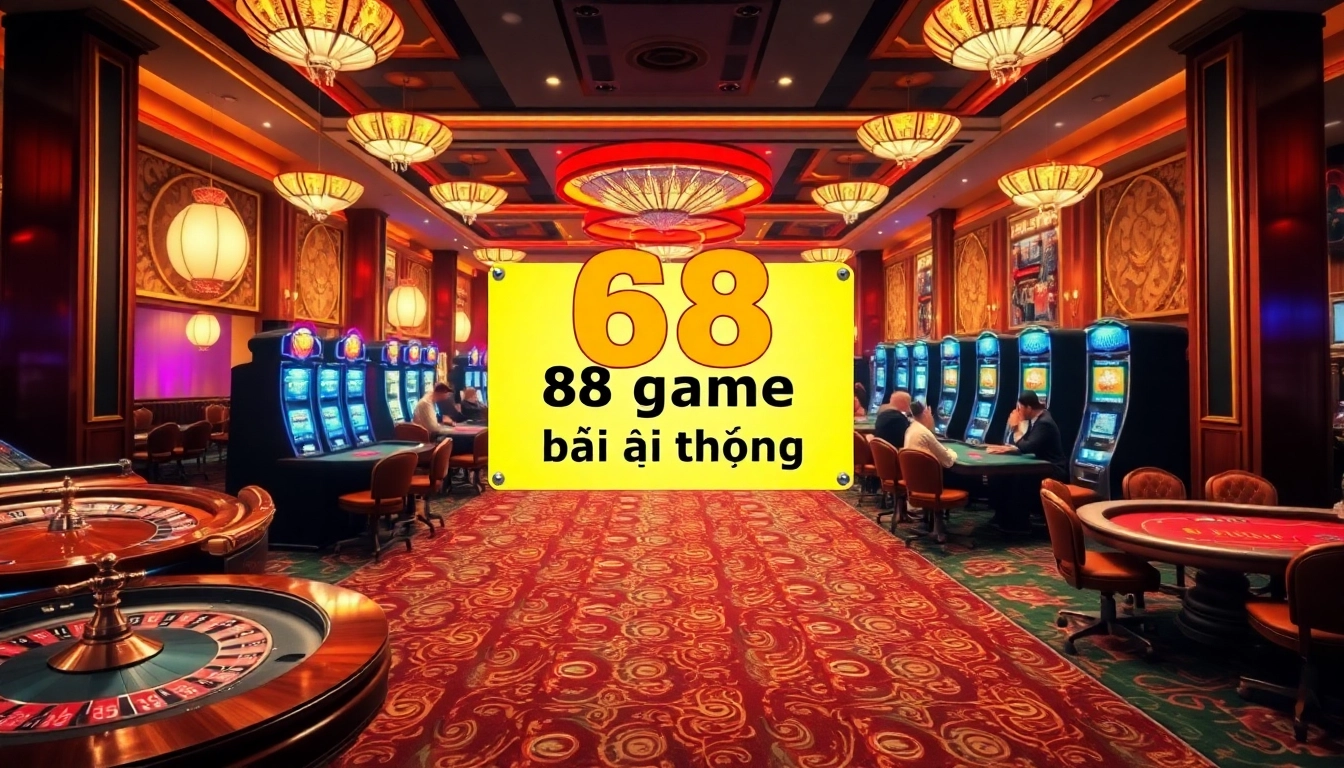 Experience the thrill of 68 game bài đổi thưởng at a vibrant casino with exciting slot machines.