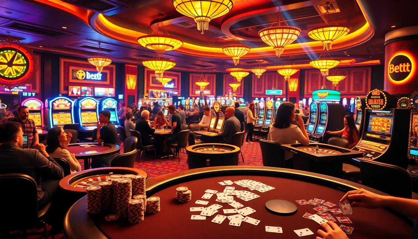 Players enjoying poker and roulette at a lively casino, showcasing excitement at bet88vn.locker.