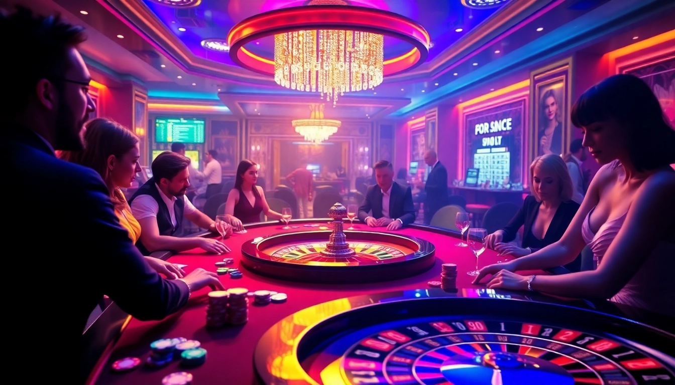 Experience the allure of sex ai in an exciting casino environment with players at a glamorous poker table.