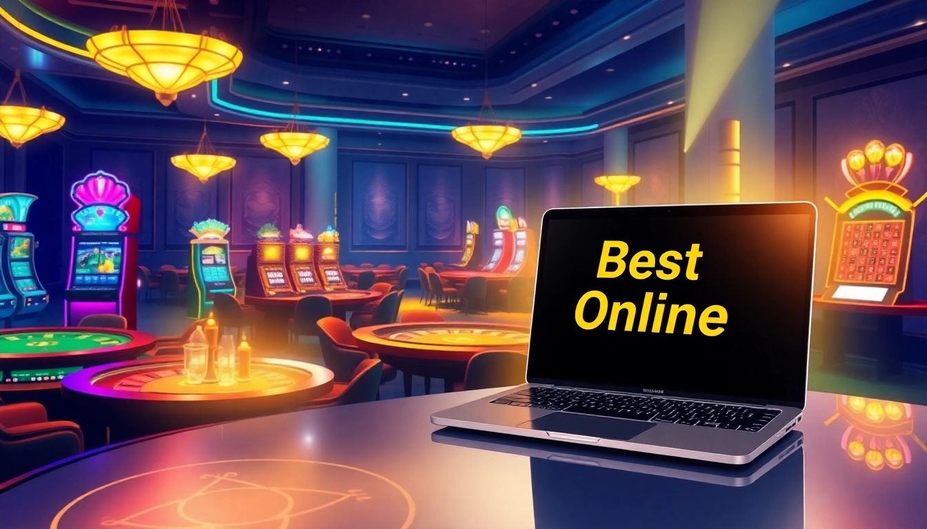 Experience the thrill of the Best Casino Online with vibrant game tables and slot machines.