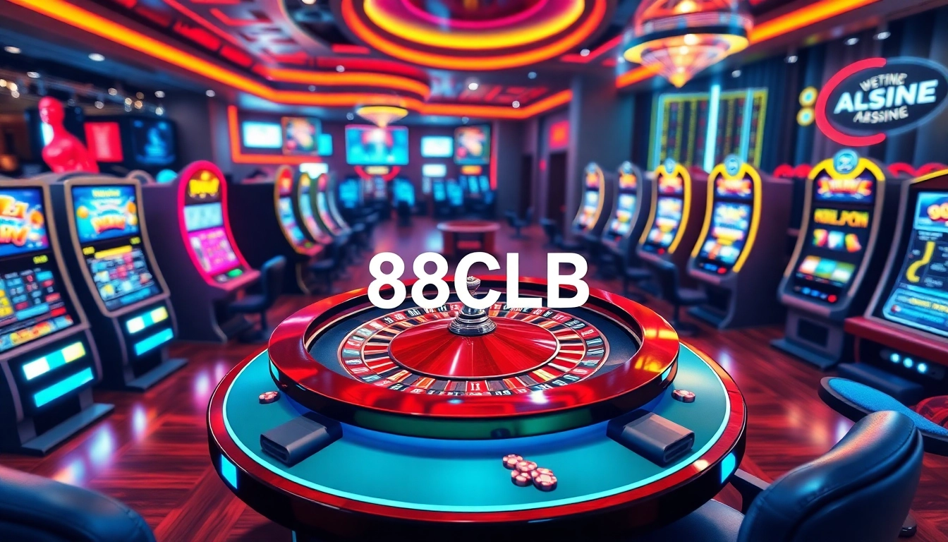 88CLB promotes an engaging online casino setting with exciting roulette and vibrant slot machines.